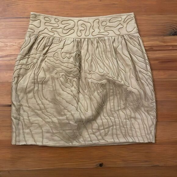 Diane Von Furstenberg DVF PAQUERITA Linen Mini Skirt Womens Size 8 Beige Tan - Picture 4 of 10